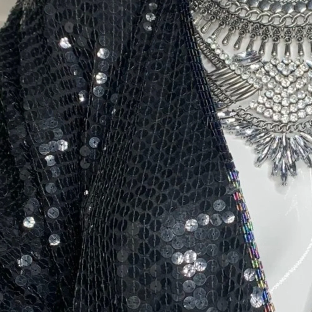 Black Sequence Dress 1920’s Style Size 8 - Picture 13 of 16